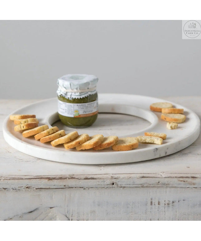 Round Marble Cracker Tray  Default Title   | Industrial Farm Co