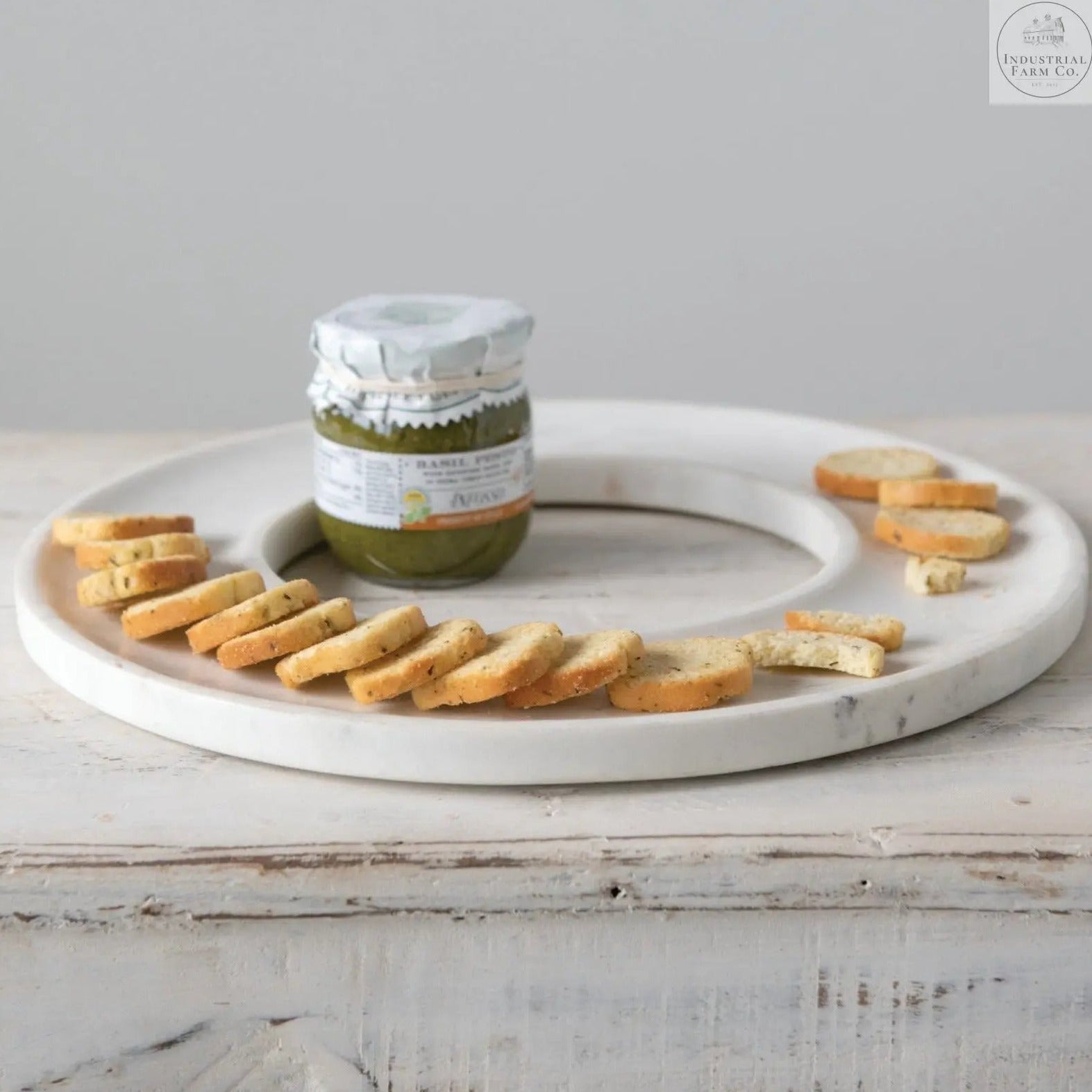 Round Marble Cracker Tray  Default Title   | Industrial Farm Co