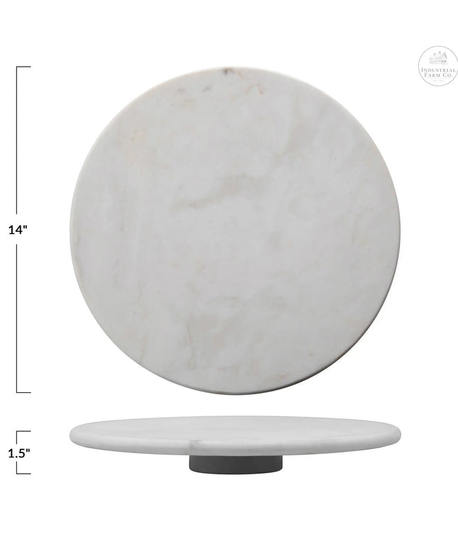 White Marble Lazy Susan     | Industrial Farm Co