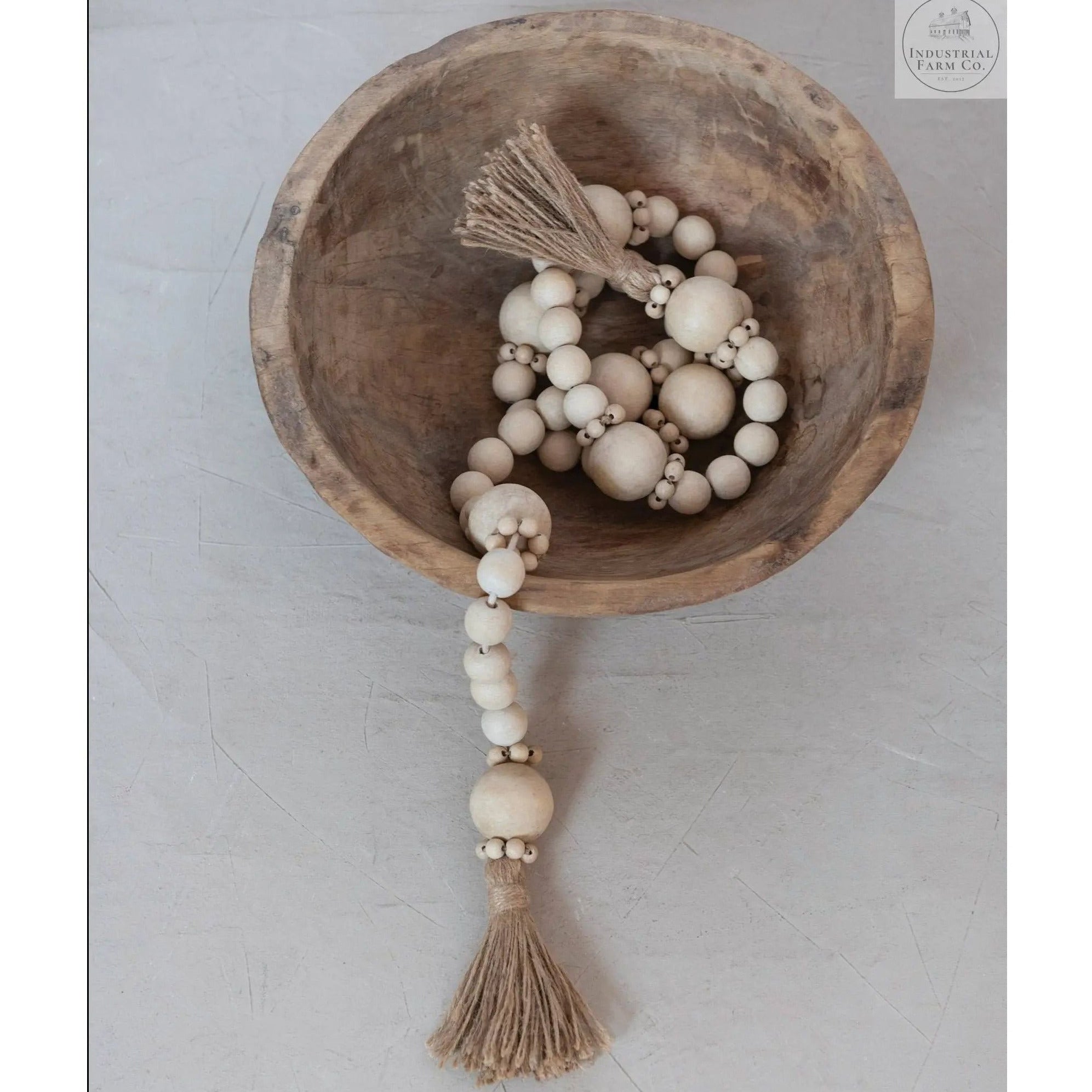 Nina Decorative Wood Bead Garland