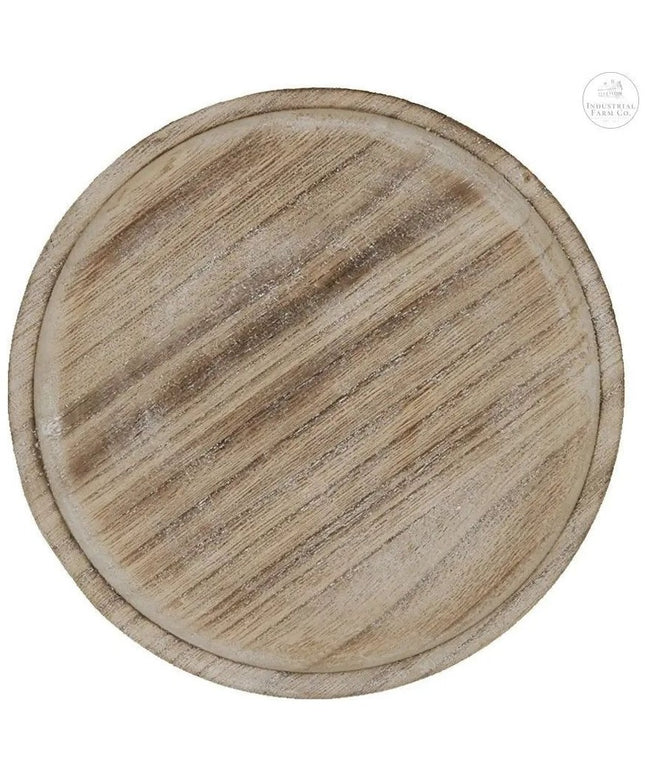 Rustic Paulownia Round Tray     | Industrial Farm Co