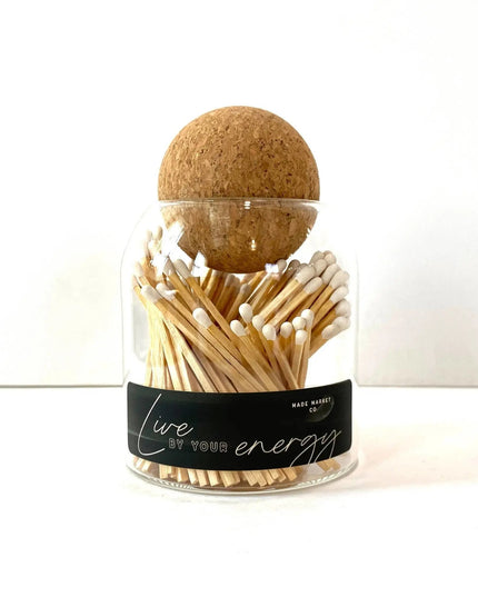 Round Cork Top Matches  Black Tip   | Industrial Farm Co