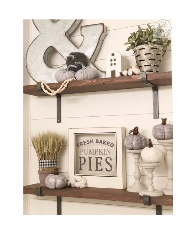 The Abbey Z Style Shelf Brackets Shelf Support 4"  Depth Finish Black Powder Coat | Industrial Farm Co