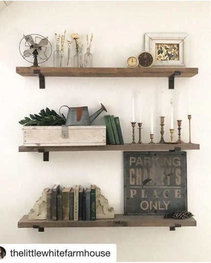 The Abbey Z Style Shelf Brackets Shelf Support 4"  Depth Finish Gold Powder Coat | Industrial Farm Co