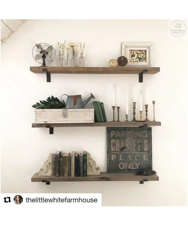 The Abbey Z Style Shelf Brackets Shelf Support 4"  Depth Finish Gold Powder Coat | Industrial Farm Co