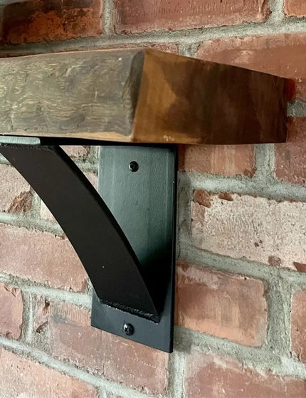 The Albany Mantel Corbel Brackets/Corbels 5" Depth x 5" Wall Mount Length Finish Raw - Uncoated Metal | Industrial Farm Co