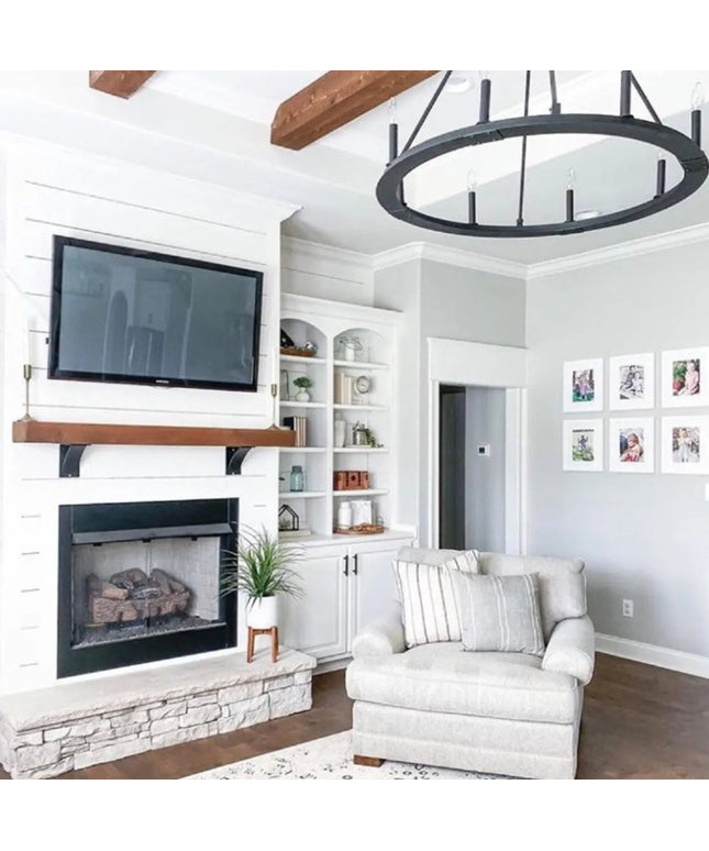 The Albany Mantel Corbel Brackets/Corbels 5" Depth x 7" Wall Mount Length Finish Silver Powder Coat | Industrial Farm Co