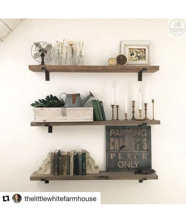 The Auburn Z Open Shelf Support Shelf Support 3"  Depth Finish Gold Powder Coat | Industrial Farm Co