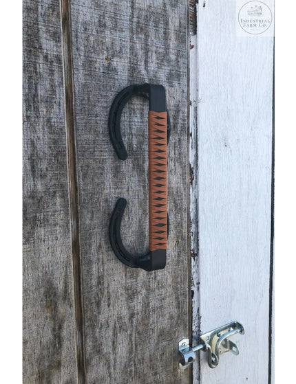 The Bermuda Handle Door Handle/ Pull Copper Powder Coat Leather Wrapping No Leather Wrap | Industrial Farm Co