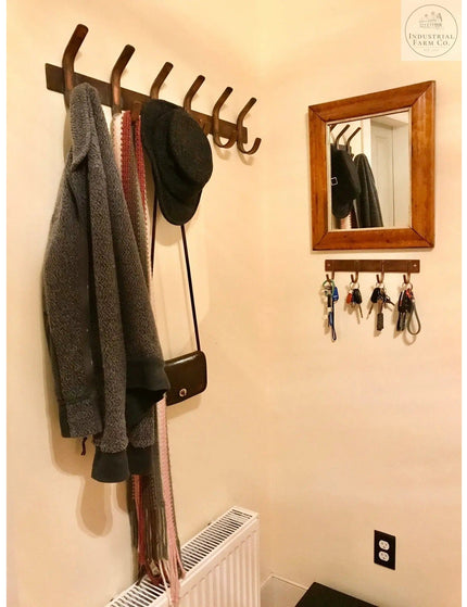 The Binghamton Style Key Rack Coat Rack Gold Powder Coat   | Industrial Farm Co