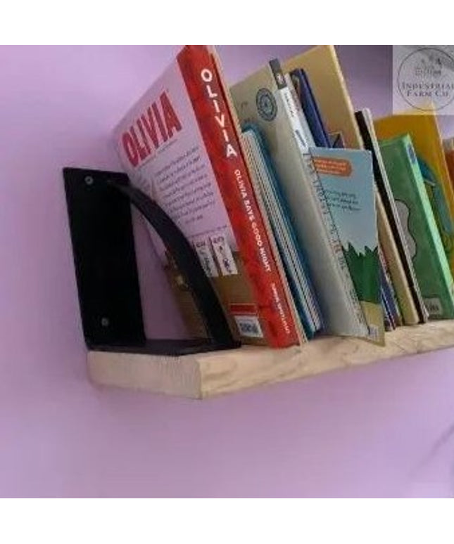 The Brie Bookshelf Bracket Brackets/Corbels 5" Depth x 5" Wall Mount Length Finish Raw - Uncoated Steel | Industrial Farm Co