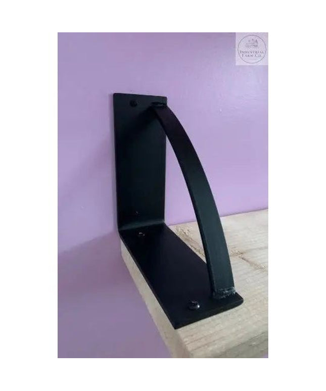 The Brie Bookshelf Bracket Brackets/Corbels 5" Depth x 5" Wall Mount Length Finish Black Powder Coat | Industrial Farm Co
