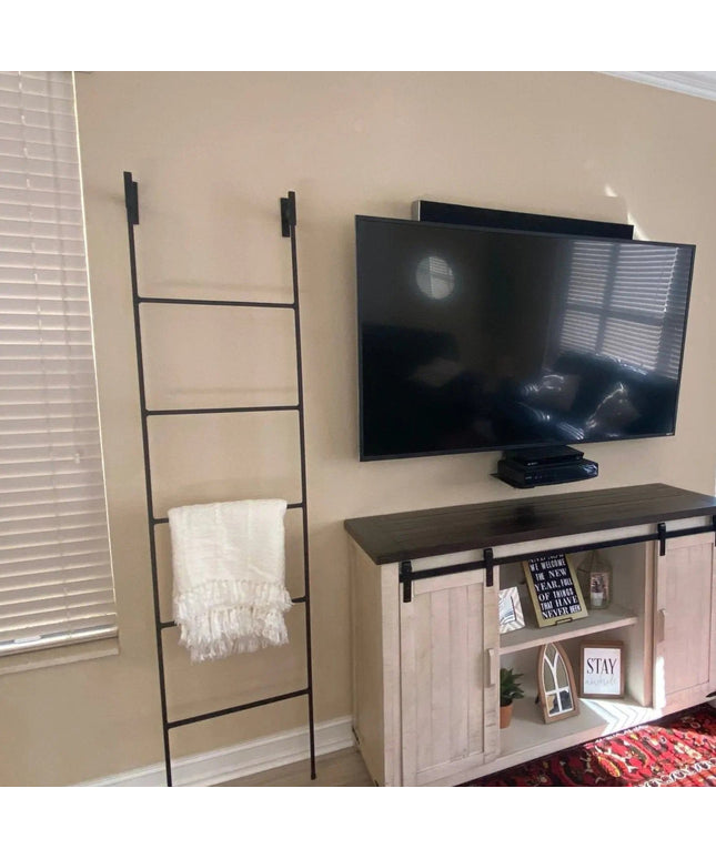 The Brielle Top Mounted Blanket Ladder  2ft - 16” Wide Finish Gold Powder Coat | Industrial Farm Co
