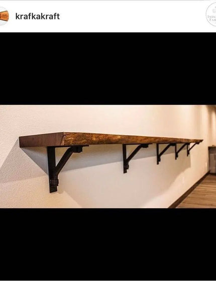 The Butch Shelf Supports Shelf Support 6" Depth x 6" Wall Mount Length Color Gold Powder Coat | Industrial Farm Co