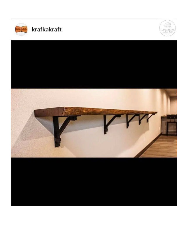 The Butch Shelf Supports Shelf Support 6" Depth x 6" Wall Mount Length Color Gold Powder Coat | Industrial Farm Co