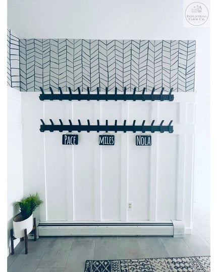 The Christopher Double Hook Coat Rack Coat Rack 10" Wall Mount Length Finish Clear Coat | Industrial Farm Co