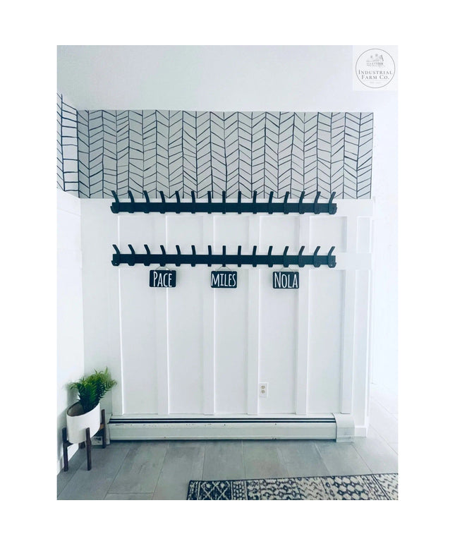 The Christopher Double Hook Coat Rack Coat Rack 10" Wall Mount Length Finish Clear Coat | Industrial Farm Co