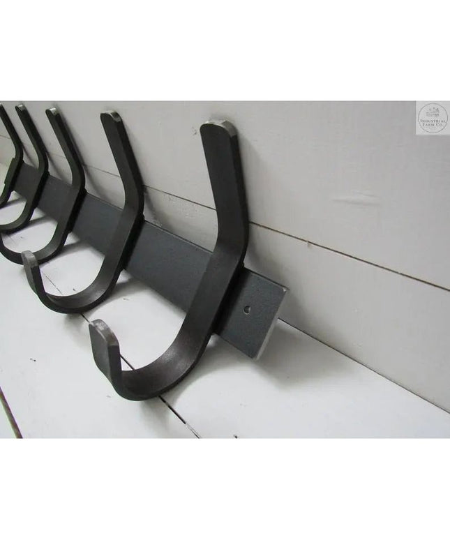 The Christopher Double Hook Coat Rack Coat Rack 20" Wall Mount Length Finish Gold Powder Coat | Industrial Farm Co