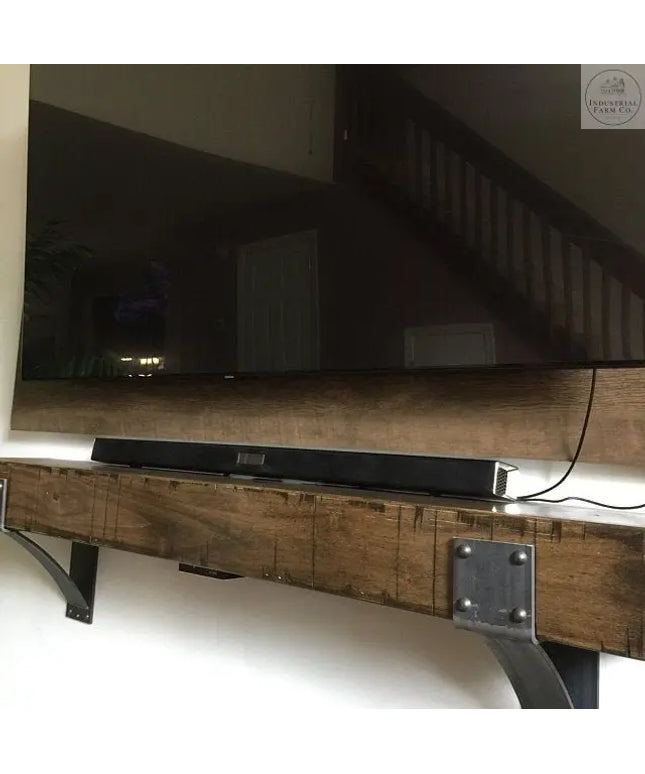 The Clermont Farmhouse Shelf Mantle Support Brackets/Corbels 6" Depth x 6" Wall Mount Length Finish Black Powder Coat | Industrial Farm Co