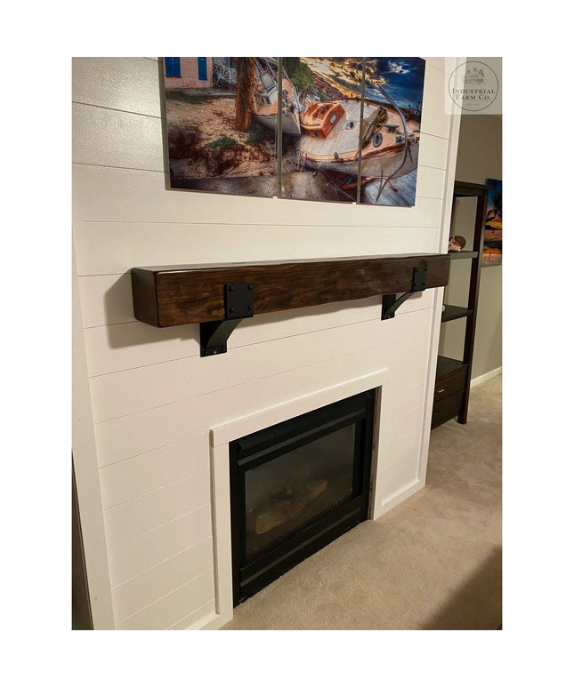 The Clermont Farmhouse Shelf Mantle Support Brackets/Corbels 6" Depth x 8" Wall Mount Length Finish Raw - Uncoated Metal | Industrial Farm Co