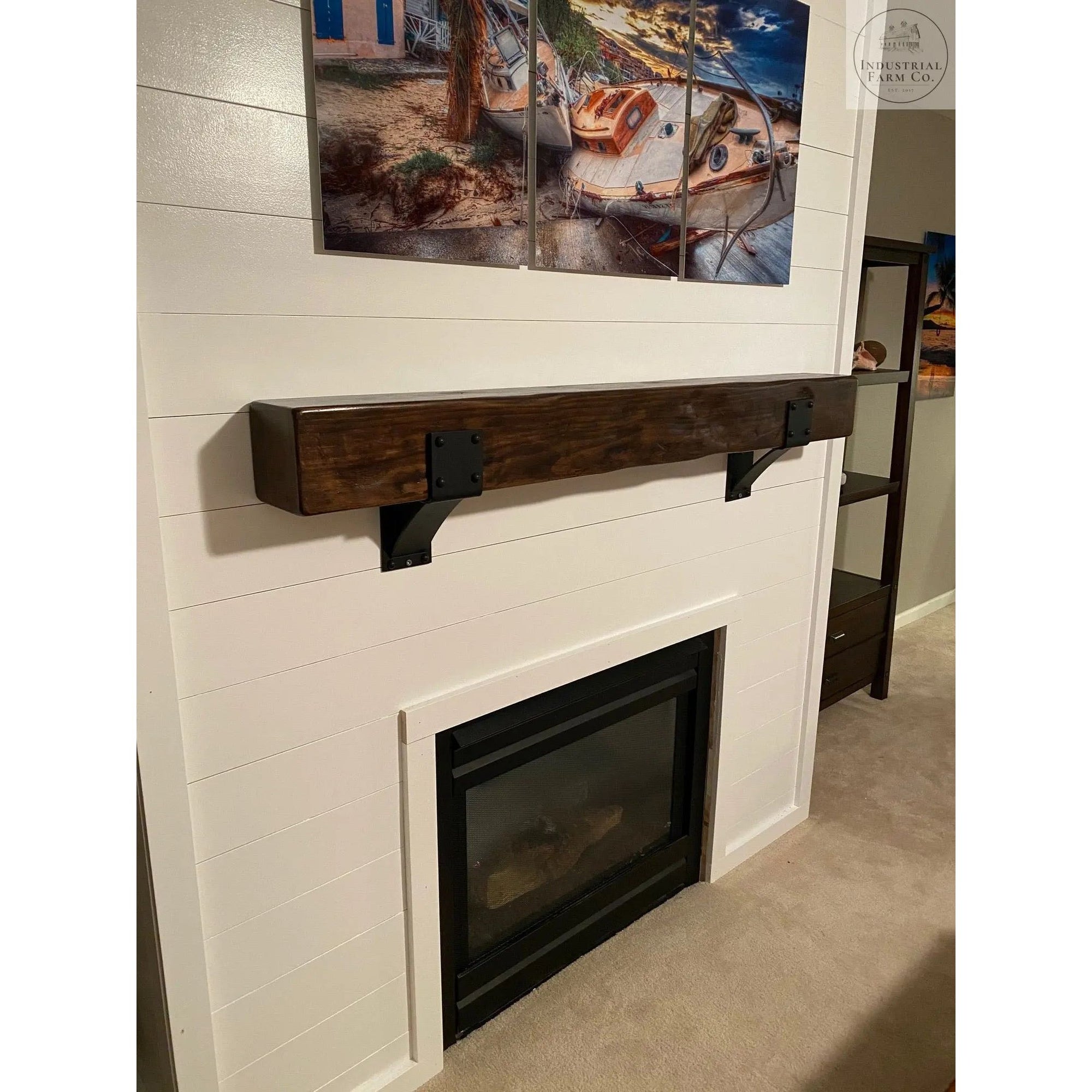 The Clermont Farmhouse Shelf Mantle Support Brackets/Corbels 6" Depth x 8" Wall Mount Length Finish Raw - Uncoated Metal | Industrial Farm Co