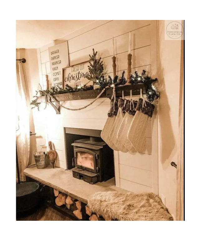The Clermont Farmhouse Shelf Mantle Support Brackets/Corbels 6" Depth x 8" Wall Mount Length Finish Silver Powder Coat | Industrial Farm Co