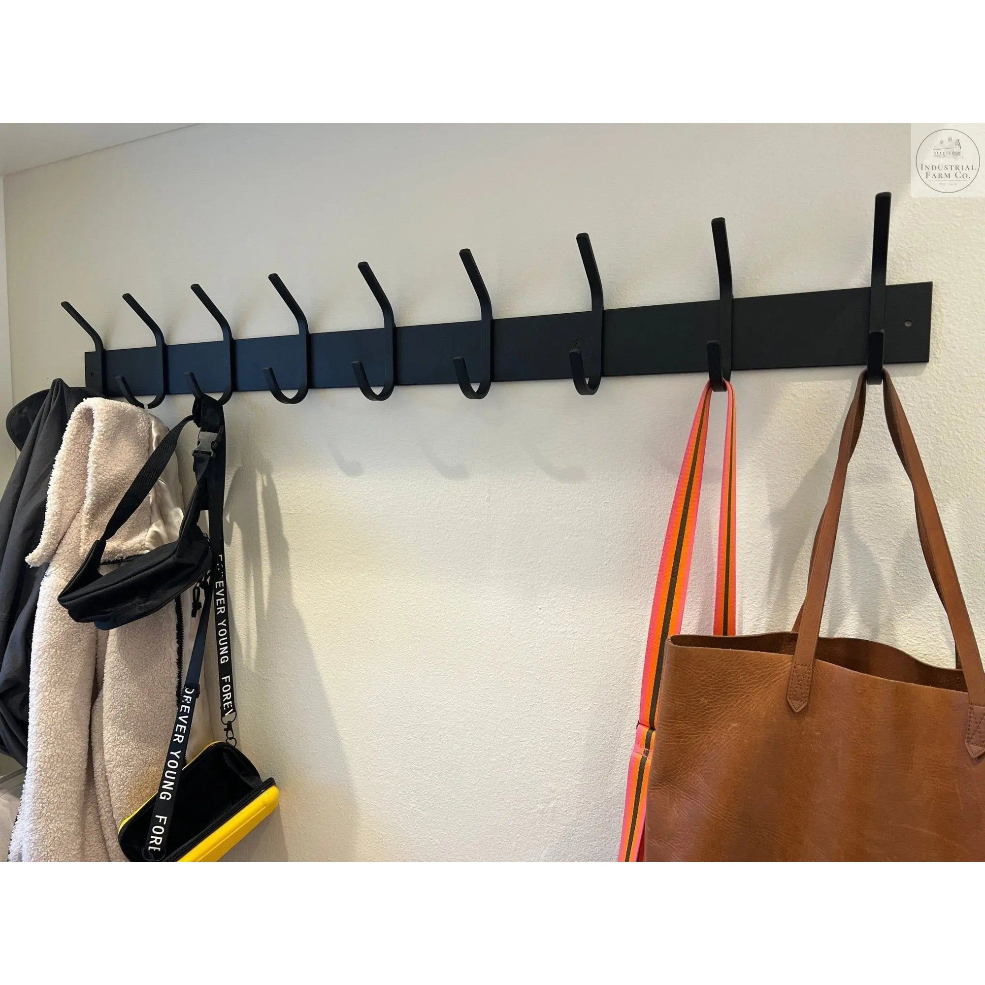 Coat Rack Wall Mounted, Rustic Industrial Double Wire Coat Hooks