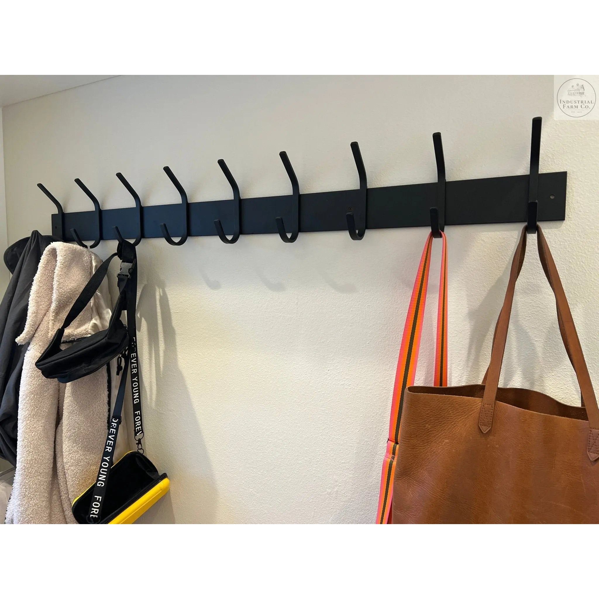 Rustic Shelf with Industrial Hanger - Pot Rack - Coat Hanger