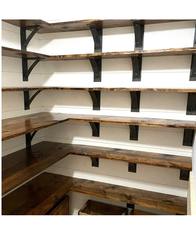The Cortland Pantry Shelf Support Brackets/Corbels 5" Depth x 5" Wall Mount Length Finish Raw - Uncoated Metal | Industrial Farm Co