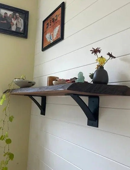 The Dibbles Floating Shelf Bracket Brackets/Corbels 5" Depth x 7" Wall Mount Length Finish Silver Powder Coat | Industrial Farm Co