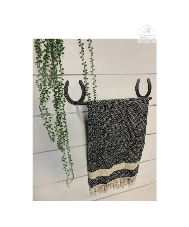 The Donahue Towel Bar  12" Wall Mount Length Finish Black Powder Coat | Industrial Farm Co