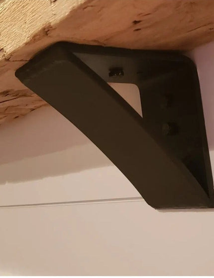 The Eleanor Minimal Steel Bracket Brackets/Corbels 5" Depth x 5" Wall Mount Length Finish Gold Powder Coat | Industrial Farm Co