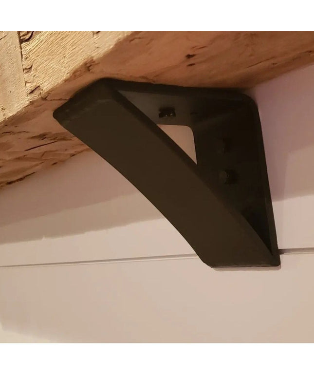 The Eleanor Minimal Steel Bracket Brackets/Corbels 5" Depth x 5" Wall Mount Length Finish Gold Powder Coat | Industrial Farm Co