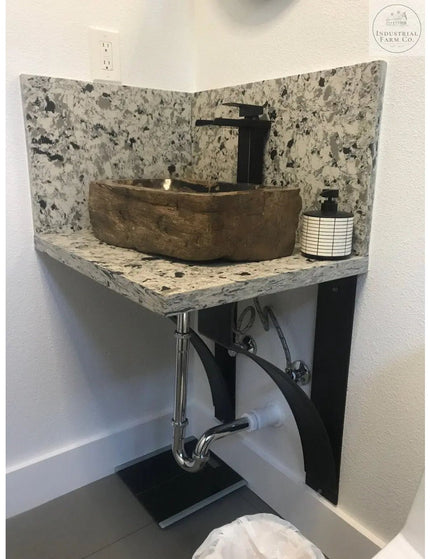 The Endicott Breakfast Bar Support Brackets/Corbels 8" Depth x 20" Wall Mount Length Finish Copper Powder Coat | Industrial Farm Co