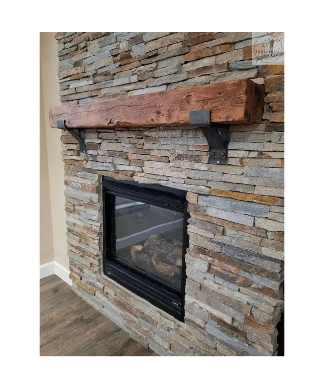 The Fulton Style Heavy Duty Mantel Support Brackets/Corbels 6" Depth x 6" Wall Mount Length Finish Raw - Uncoated Metal | Industrial Farm Co