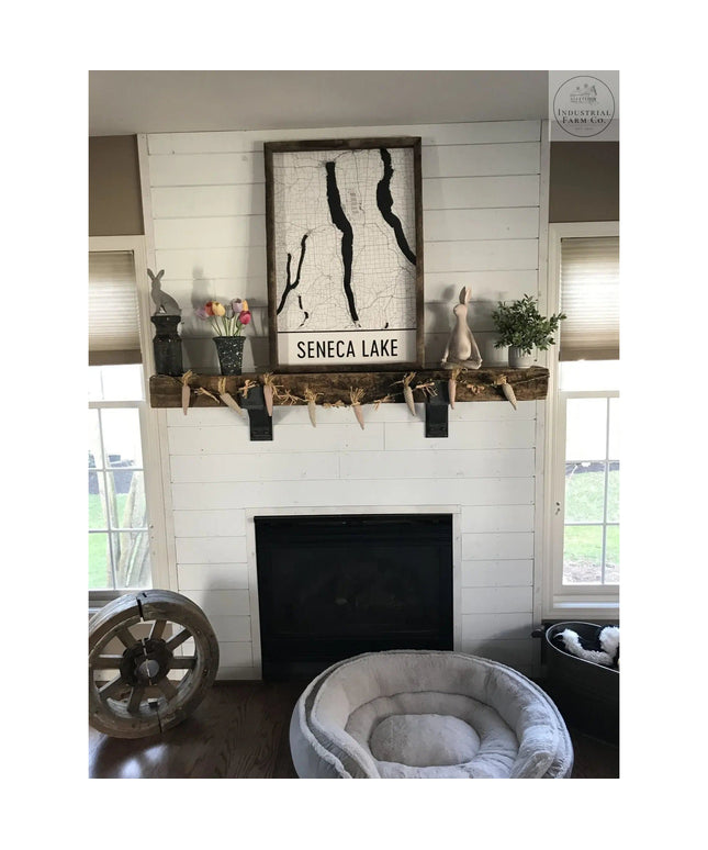 The Fulton Style Heavy Duty Mantel Support Brackets/Corbels 6" Depth x 6" Wall Mount Length Finish Black Powder Coat | Industrial Farm Co