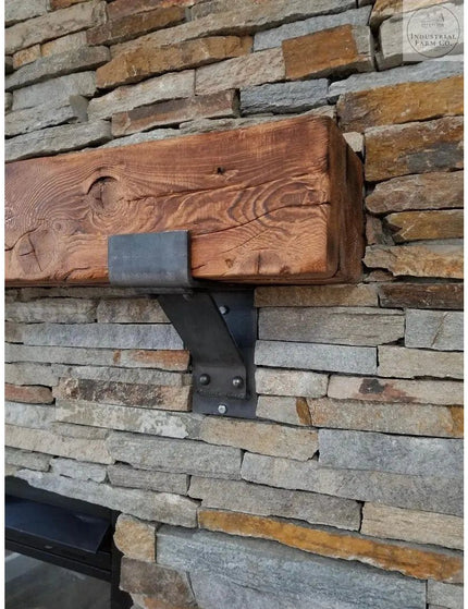 The Fulton Style Heavy Duty Mantel Support Brackets/Corbels 6" Depth x 6" Wall Mount Length Finish Copper Powder Coat | Industrial Farm Co
