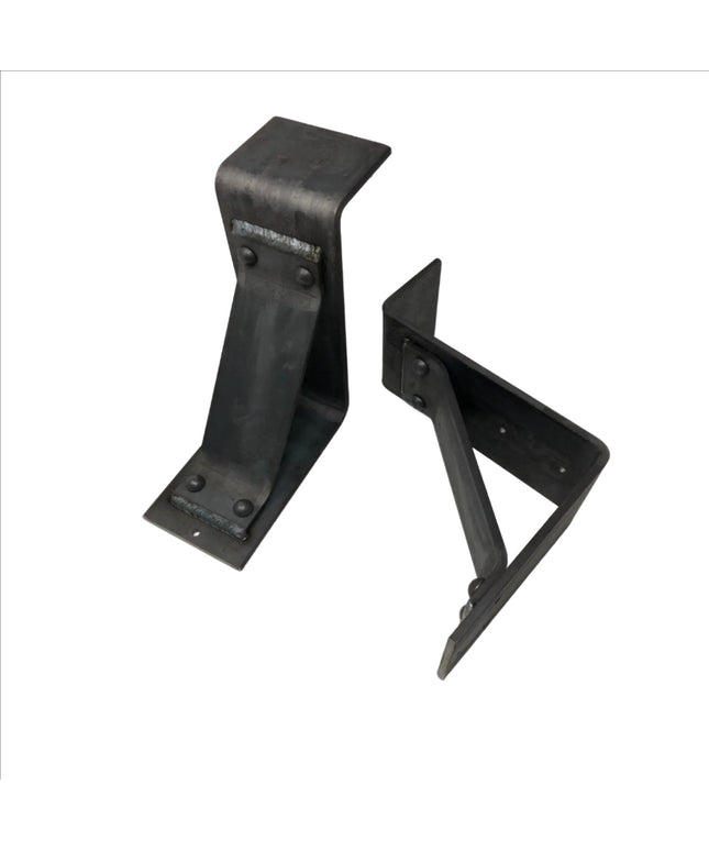 The Fulton Style Heavy Duty Mantel Support Brackets/Corbels 6" Depth x 6" Wall Mount Length Finish Silver Powder Coat | Industrial Farm Co