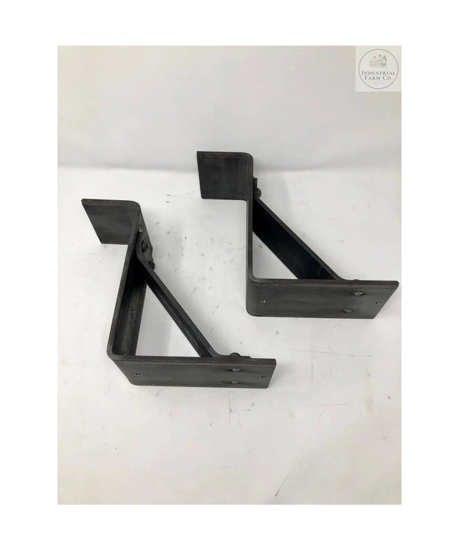 The Fulton Style Heavy Duty Mantel Support Brackets/Corbels 6.5" Depth x 6" Wall Mount Length.5 Finish Raw - Uncoated Metal | Industrial Farm Co