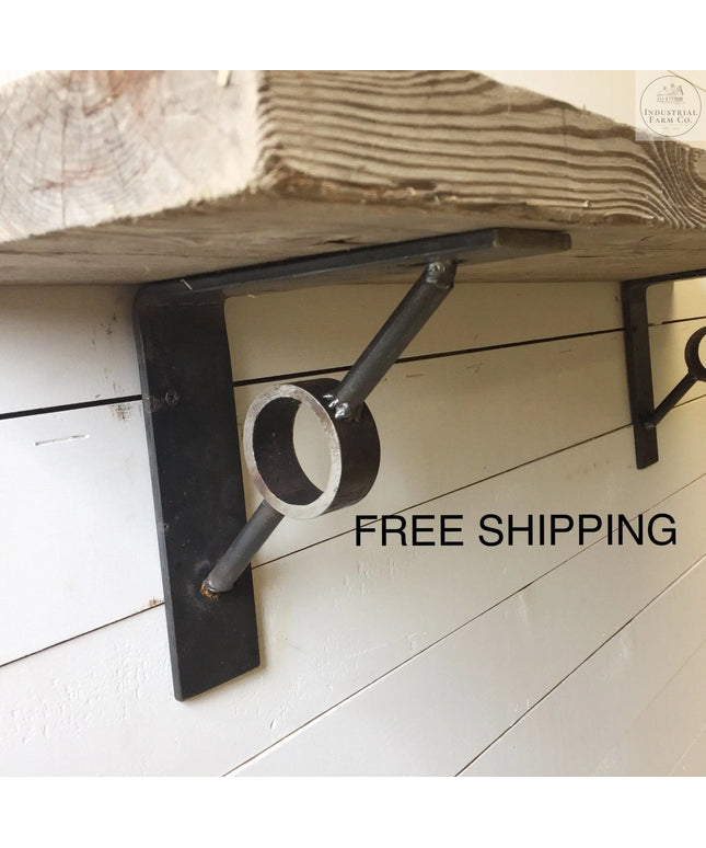 The Glen Cove Modern Shelf Support Shelf Support 7" Depth x 7" Wall Mount Length Finish Gold Powder Coat | Industrial Farm Co