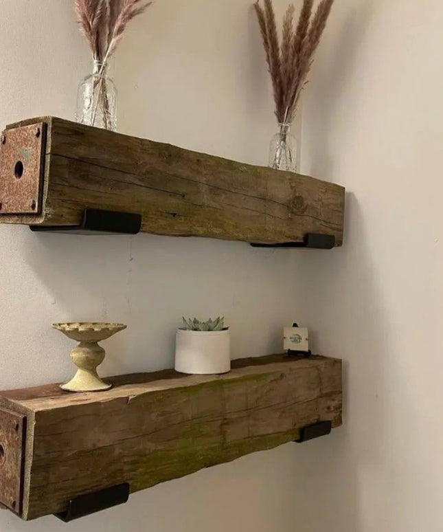 The Glimmerglass J Shelf or Mantel Bracket Shelf Support 3"  Depth Finish Black Powder Coat | Industrial Farm Co