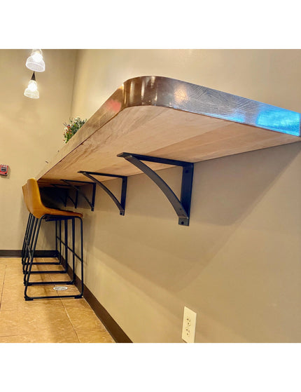 The Hattie Style Bracket Supports - Sold Individually Shelf Support 5" Depth x 5" Wall Mount Length Finish Raw - Uncoated Metal | Industrial Farm Co
