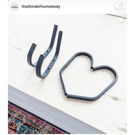 The Henrietta Double Hooks (Set of 2) Hook 1" Wide Finish Black Powder Coat | Industrial Farm Co