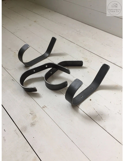 The Henrietta Double Hooks (Set of 2) Hook 1" Wide Finish Silver Powder Coat | Industrial Farm Co