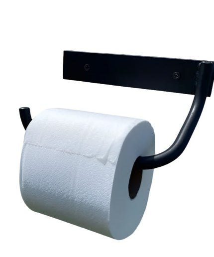 The Howlett Hill Toilet Paper Holder Toilet Paper Holder Open on the Left Finish Black Powder Coat | Industrial Farm Co
