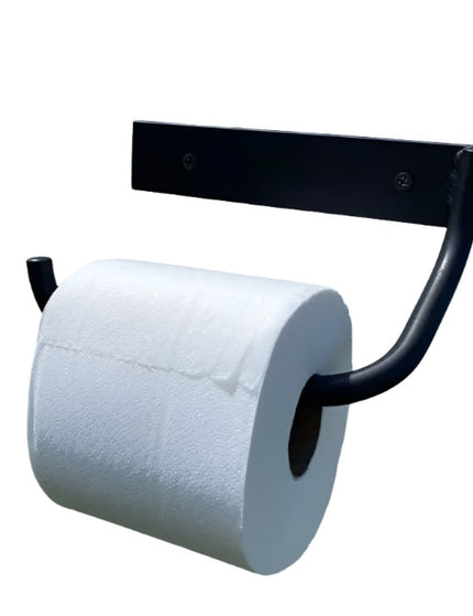 The Howlett Hill Toilet Paper Holder Toilet Paper Holder Open on the Left Finish Black Powder Coat | Industrial Farm Co