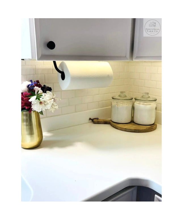 The Hyde Hall Paper Towel Holder Paper Towel Holder Open on the Left Finish Clear Coat | Industrial Farm Co