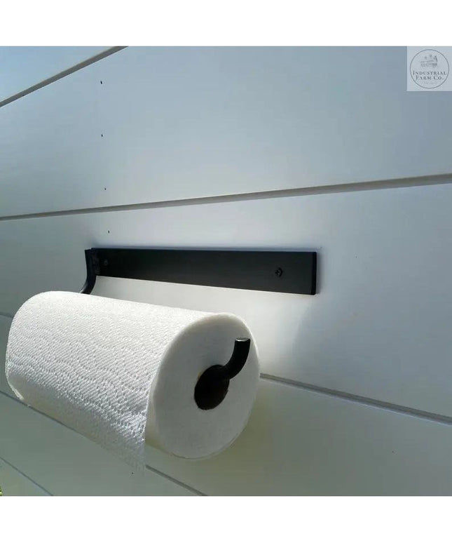 The Hyde Hall Paper Towel Holder Paper Towel Holder Open to the Right Finish Silver Powder Coat | Industrial Farm Co