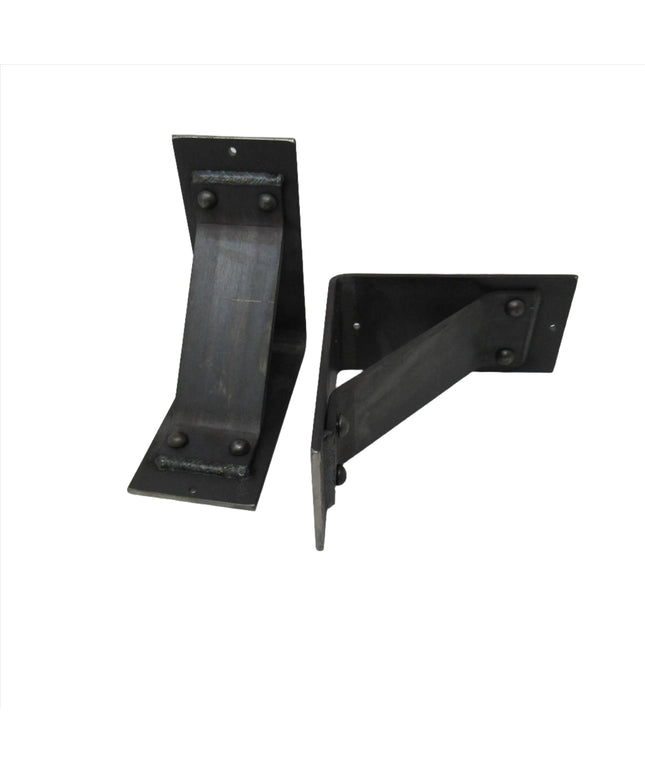 The Ithaca Rustic Bracket Support Brackets/Corbels 6" Depth x 6" Wall Mount Length Finish Black Powder Coat | Industrial Farm Co