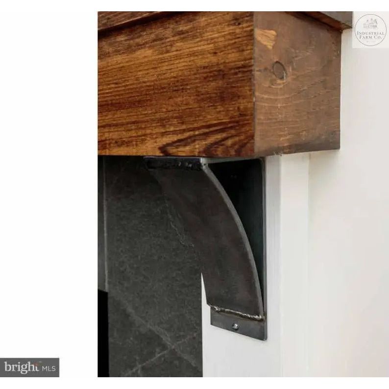 The Jeffery Style Shelf Bracket Brackets/Corbels 3" Depth x 8" Wall Mount Length Finish Black Powder Coat | Industrial Farm Co